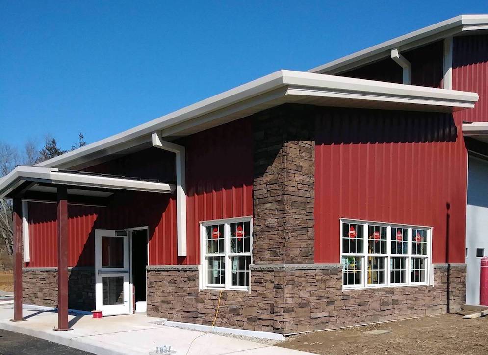 Ledgestone Wainscot Panels on building DP2730 -DP2730- Fauxstonesheets