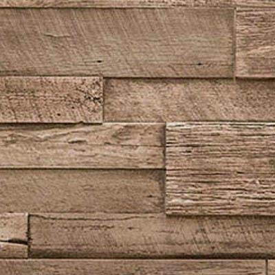 Color swatch: URESTONE Reclaimed Wood panels in Natural light brown faux wood plank texture sample for walls and wainscots.