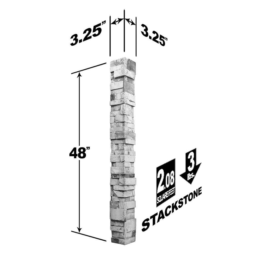 Stacked Stone 4x8 Narrow Keyless Corner DP2476 -DP2476- Fauxstonesheets