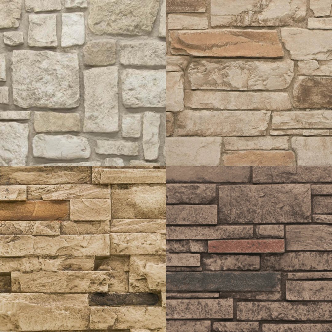 Earth Tones Stone Variety Sample Set, 4pcs - Fauxstonesheets