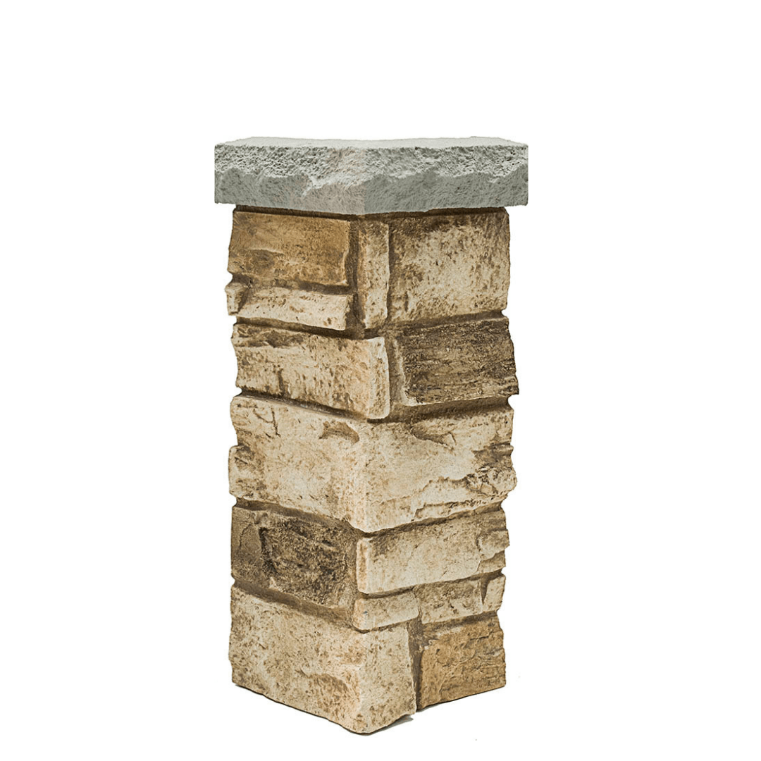 2'x4' Ledgestone Wainscot Corner UL2613 -UL2613- Fauxstonesheets