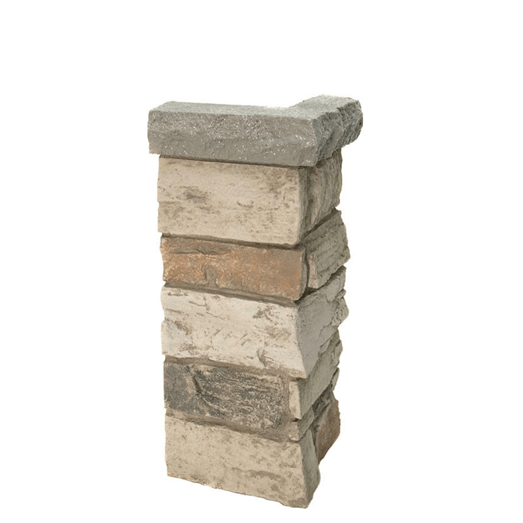 2'x4' Ledgestone Wainscot Corner UL2613 -UL2613- Fauxstonesheets
