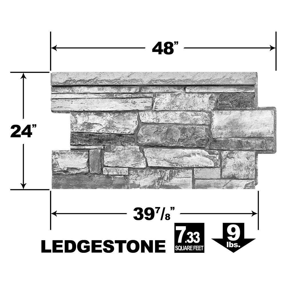 Ledgestone 2x4' Wainscot UL 2612 -UL2612- Fauxstonesheets