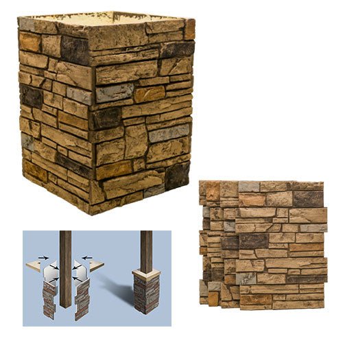 Ledgestone Column Wrap Kit for up to 24" Columns - DP2804-24-36 - Fauxstonesheets