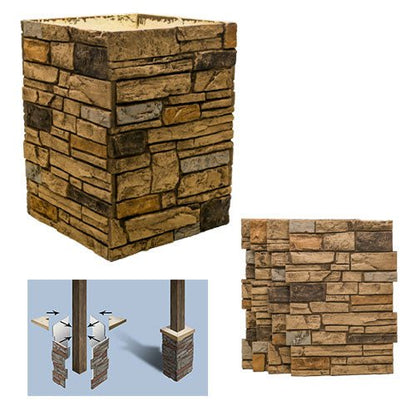 Ledgestone Column Wrap Kit for up to 24" Columns - DP2804-24-36 - Fauxstonesheets