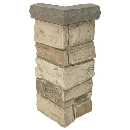 Ledgestone Wainscot Corner - 9" W x 24" H UL2613 -UL2613- Fauxstonesheets