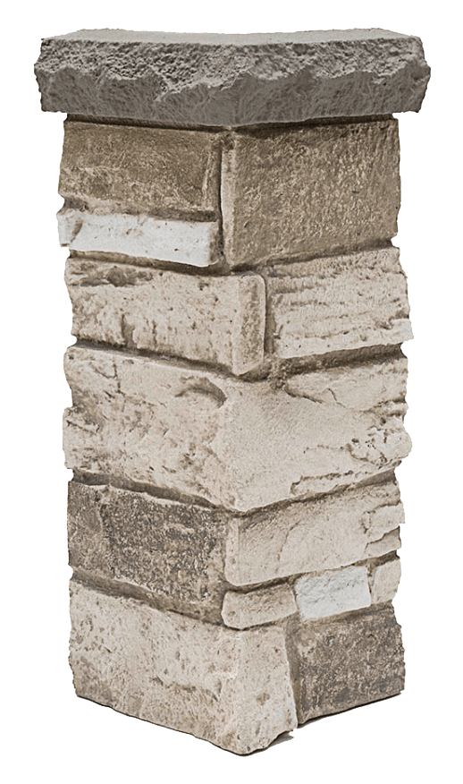 Ledgestone Wainscot Corner - 9" W x 24" H UL2613 -UL2613- Fauxstonesheets