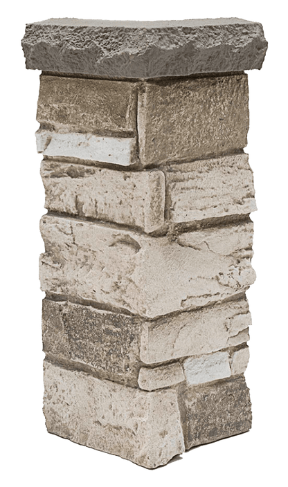 Ledgestone Wainscot Corner - 9" W x 24" H UL2613 -UL2613- Fauxstonesheets